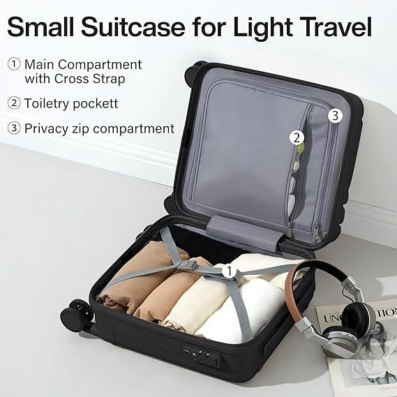 24” Expandable Checked Hard Shell Suitcase Lightweight Spinner Lock