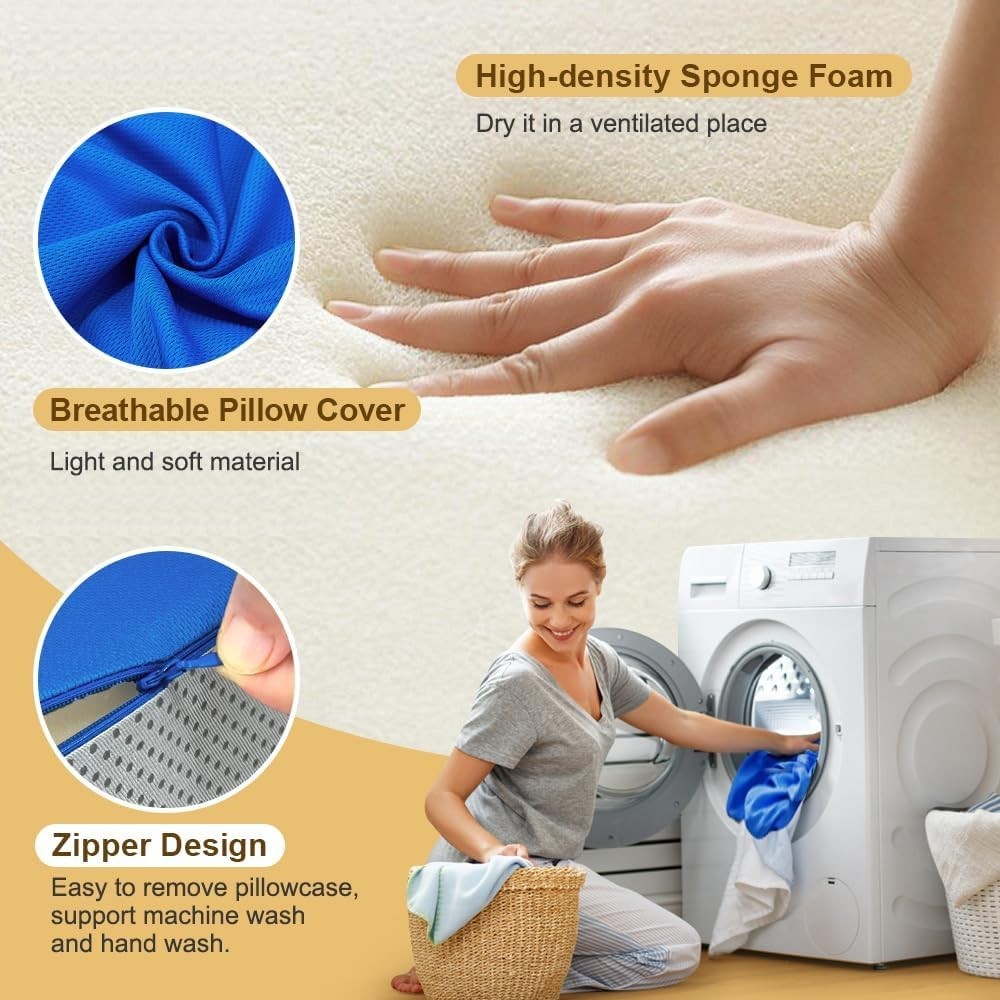 Bed Wedge Pillow Memory Foam Incline Triangle for Acid Reflux Sleep