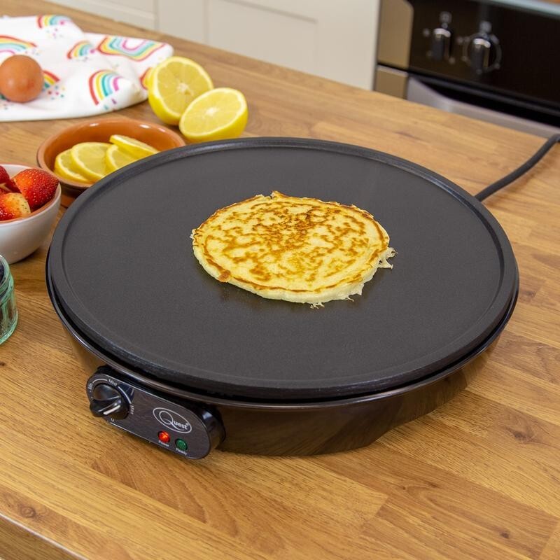 Quest 12" Electric Pancake Crepe Maker Non-Stick Hot Plate 220°C Spreader