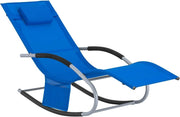 Rocking Sun Lounger Recliner Chair Cushion Garden Pool Patio Outdoor