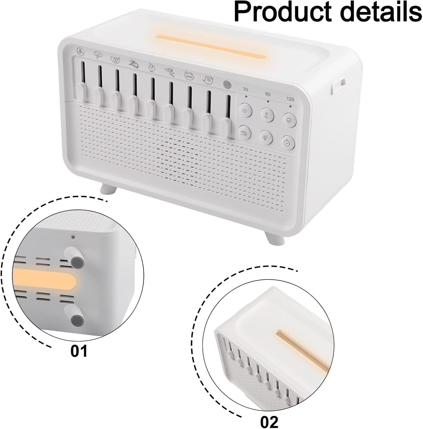 White Noise Machine with Aroma Diffuser, Night Light & 8 Soothing Sounds