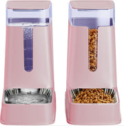 Automatic Pet Feeder Water Dispenser Set 3.5L Stainless Steel Bowls