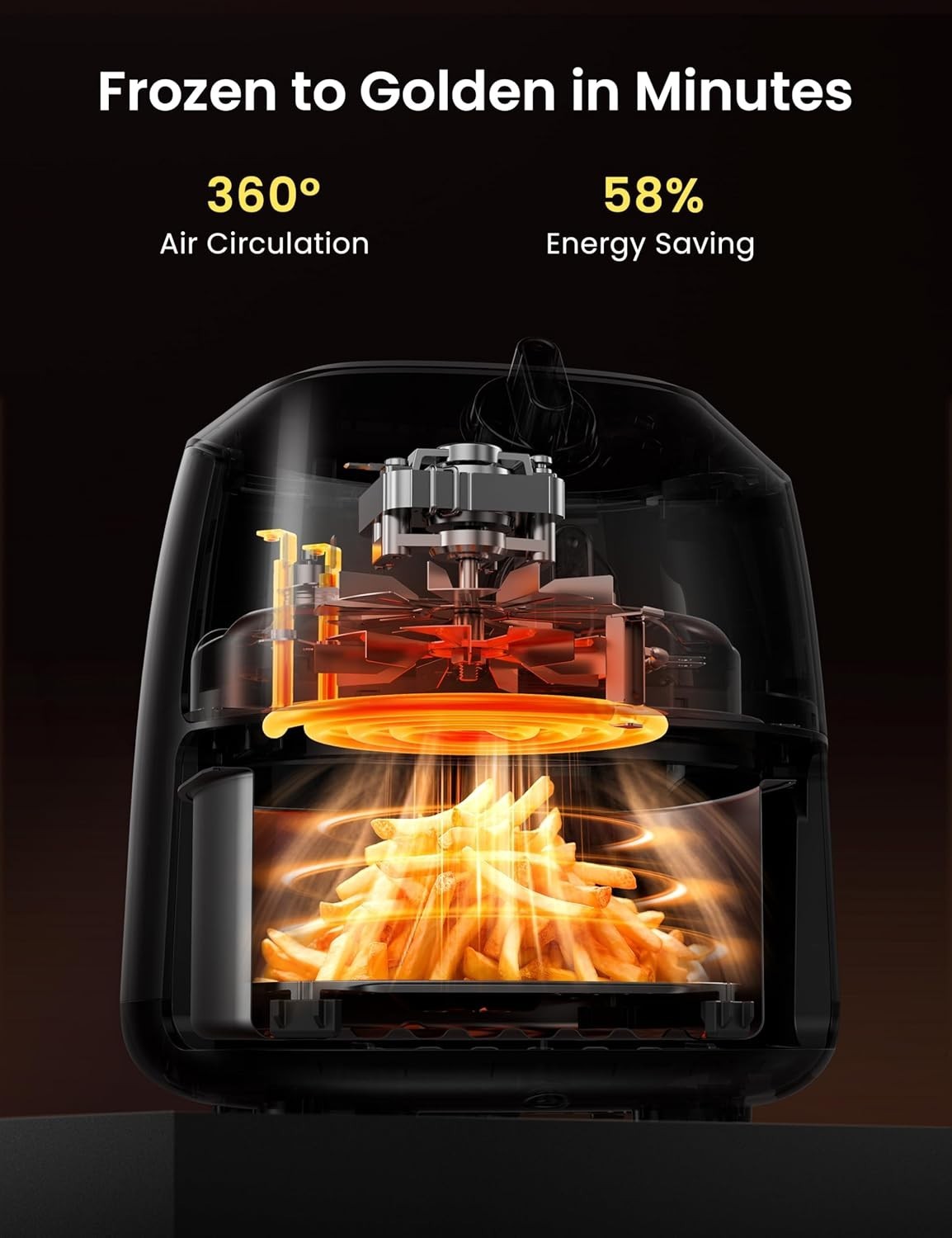 2L Mini Air Fryer | Compact Low-Wattage Cooker | 12 Presets | Healthy Oil-Free