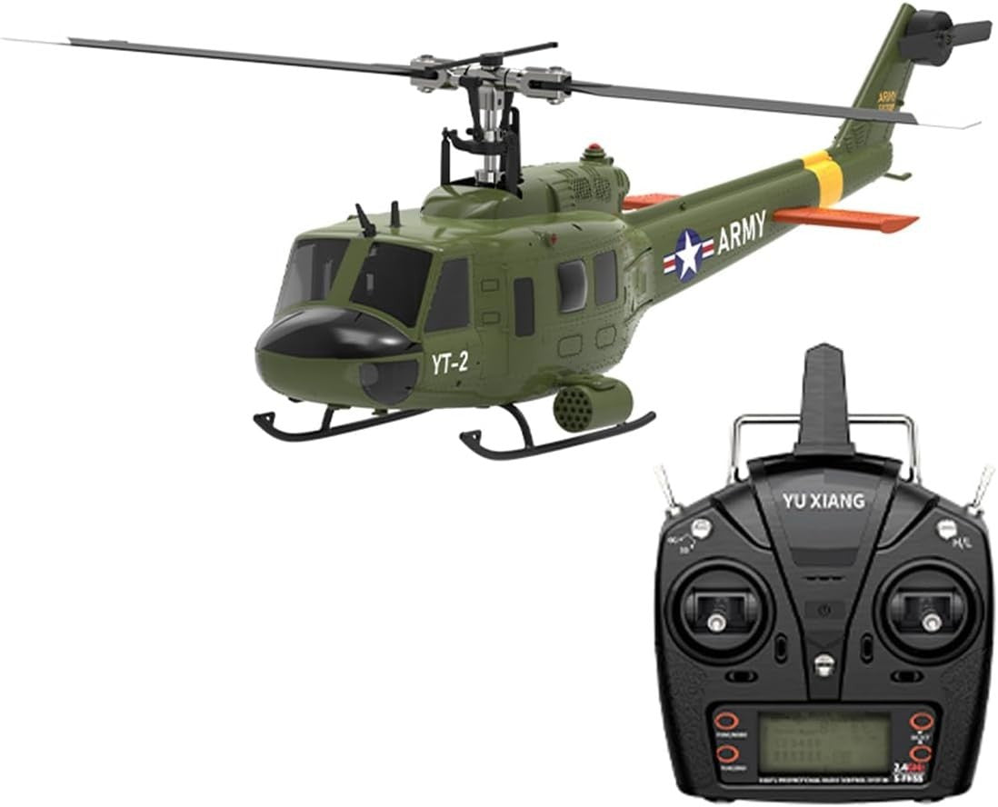 RC Huey Helicopter 6CH 2.4G Brushless Flybarless Military Scale Model