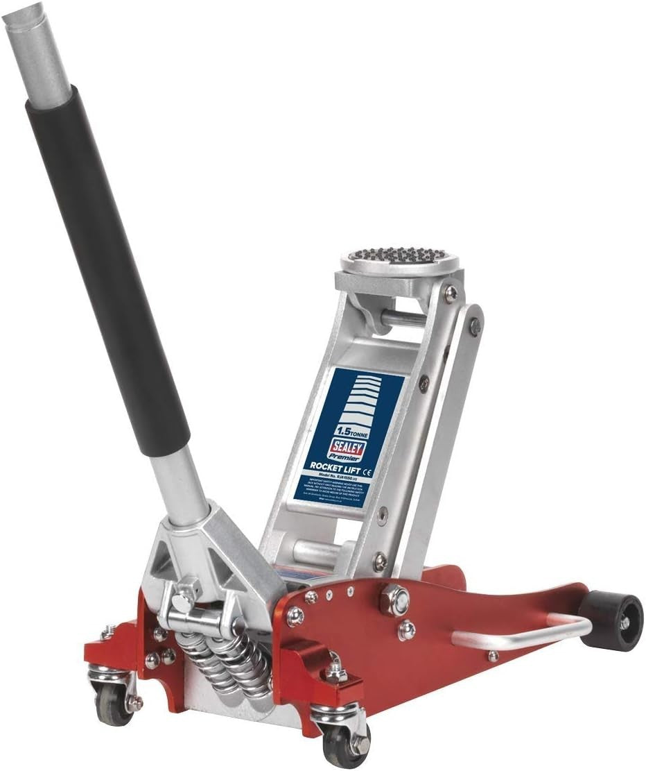 1.5 Ton Low Entry Aluminium Trolley Jack Rocket Lift 88–370mm Lightweight