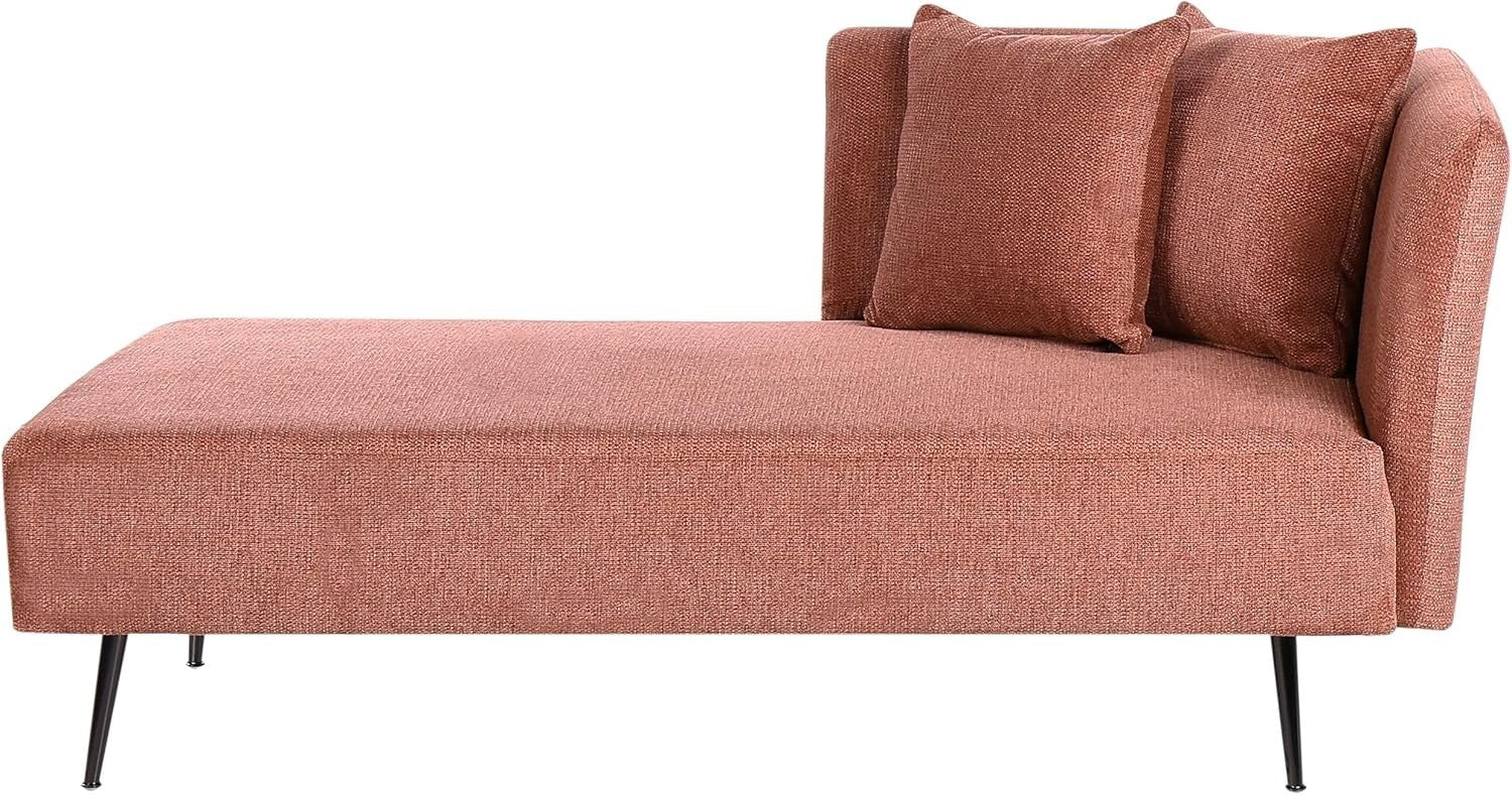Red Chaise Lounge Sofa Modern | Cushions, Metal Legs, Compact & Stylish