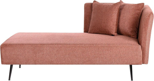 Red Chaise Lounge Sofa Modern | Cushions, Metal Legs, Compact & Stylish
