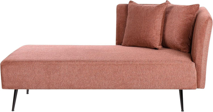 Red Chaise Lounge Sofa Modern | Cushions, Metal Legs, Compact & Stylish