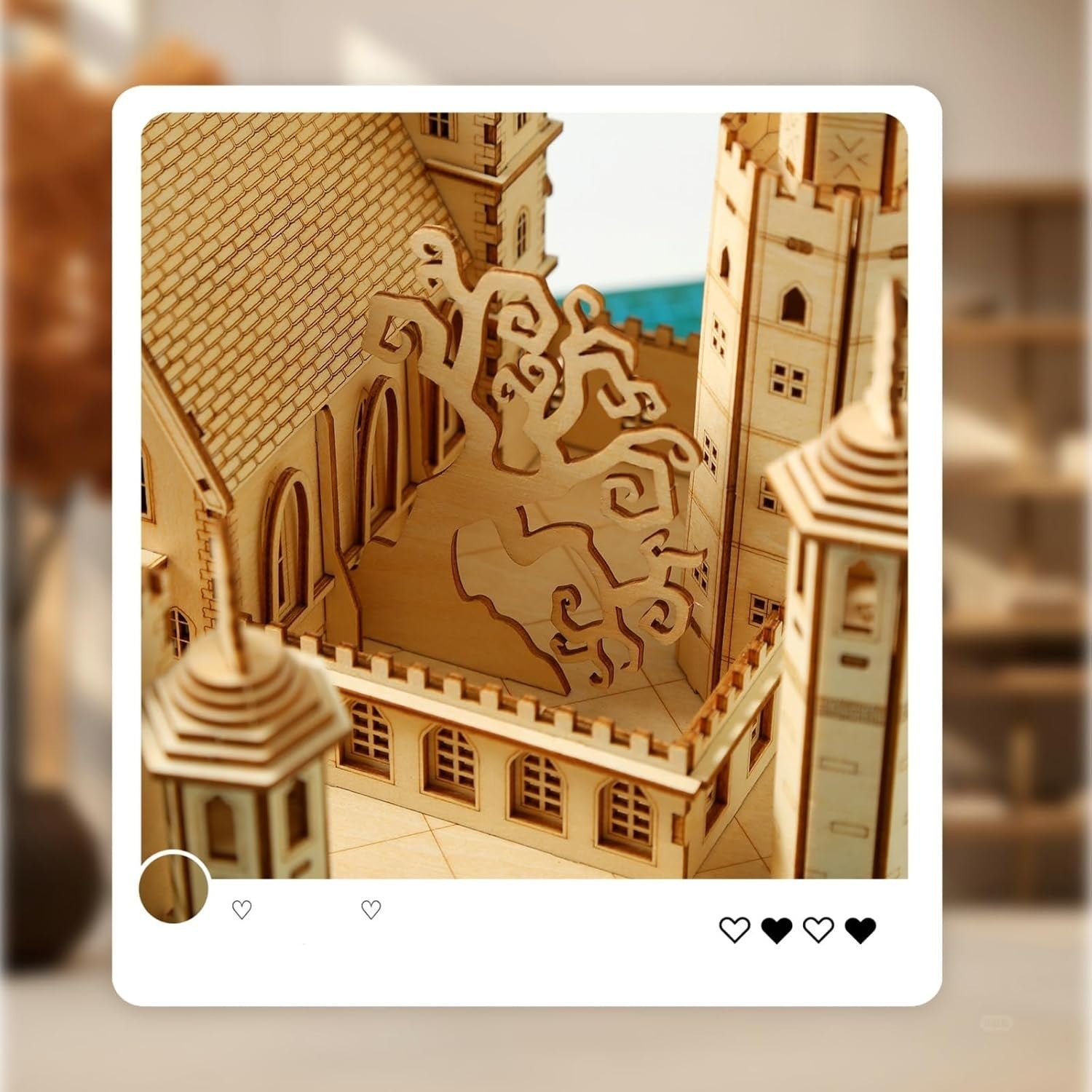 3D Wooden Castle Puzzle Kit DIY Model Craft for Adults Gift & Decor