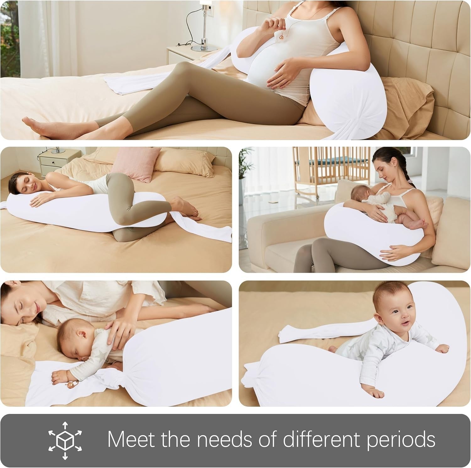 Pregnancy Pillow U Shaped 63” Full Body Maternity Support Side Sleeper