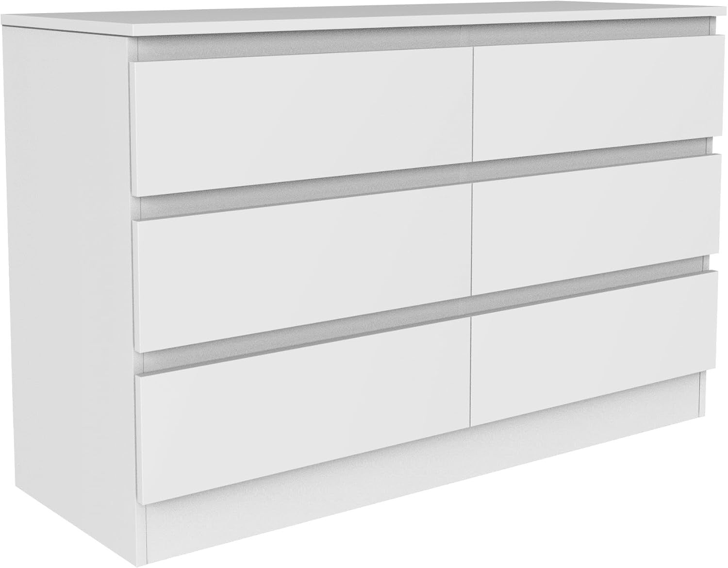White 6 Drawer Chest Dresser Unit Bedroom Storage Cabinet Modern MDF