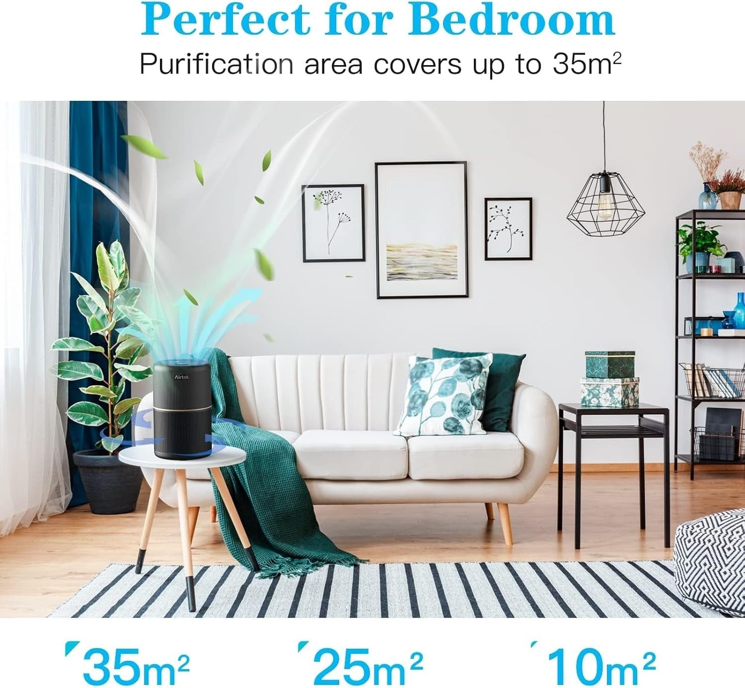 H13 HEPA Air Purifier Bedroom 4-in-1 Smoke Pet Odor Quiet Night