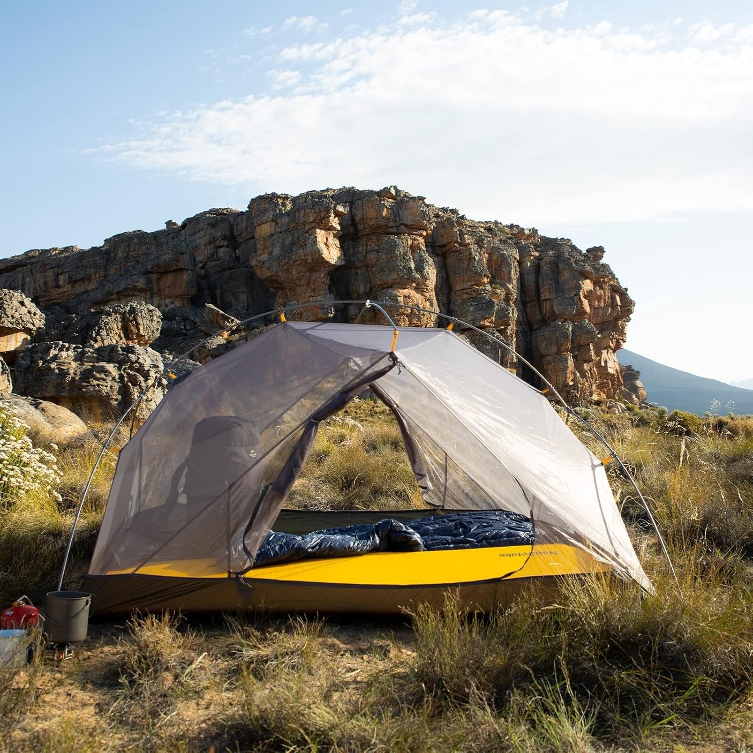 Ultralight 2 Man Camping Grey Tent Waterproof Double Layer Hiking