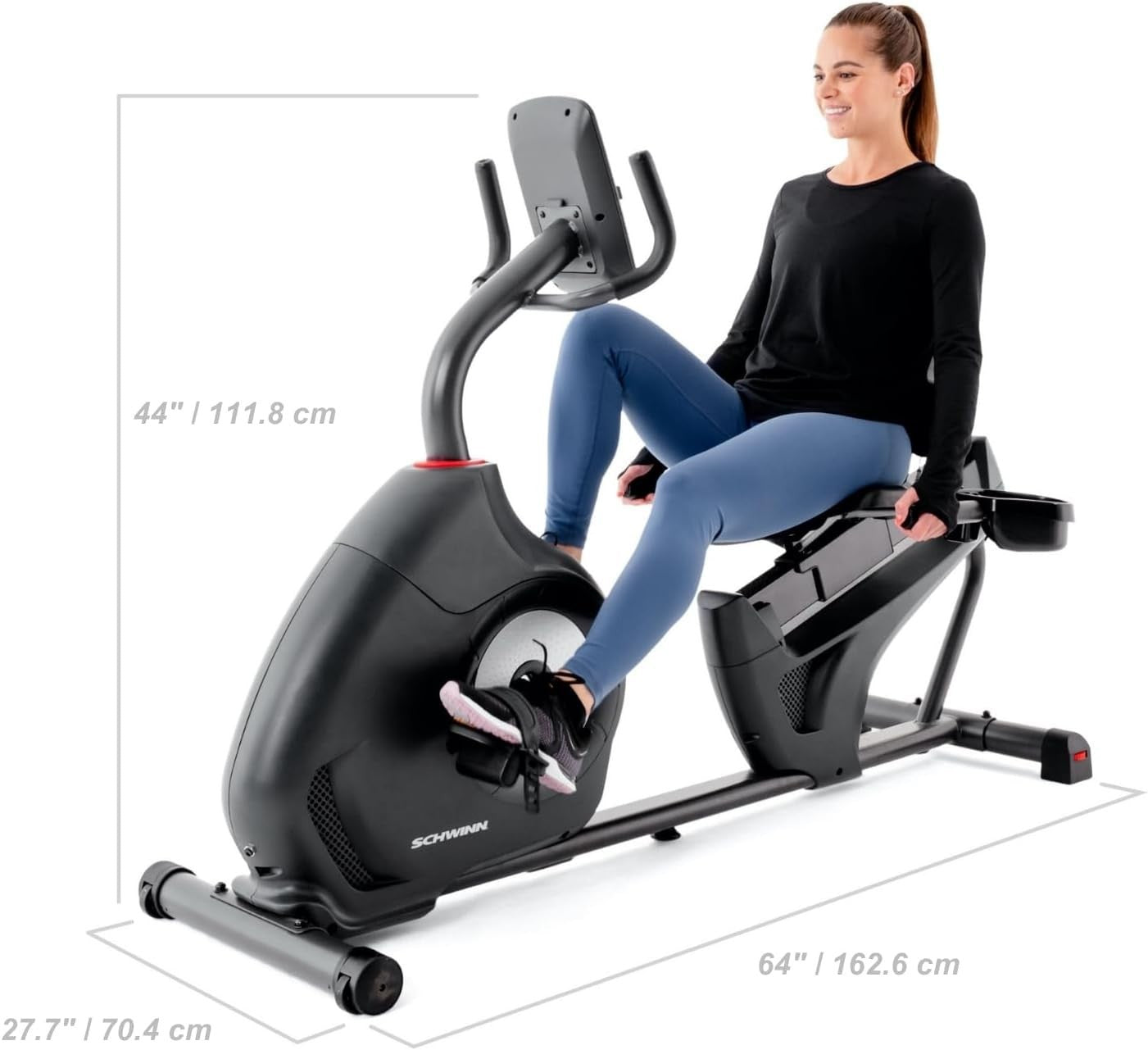 Recumbent Exercise Bike Magnetic Bluetooth LCD Quiet Lumbar Support Home Gym