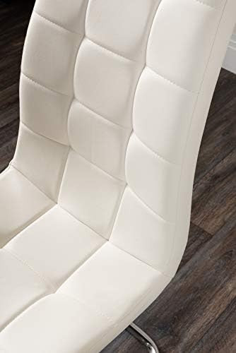Glass Dining Table Set with 4 White Chairs Chrome Frame 120x70cm Rectangular