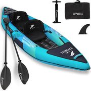 2 Person Inflatable Kayak Set w/ Paddles Pump High Back Seats