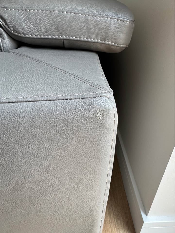 Luxe Grey Leather Corner Sofa (PTP)