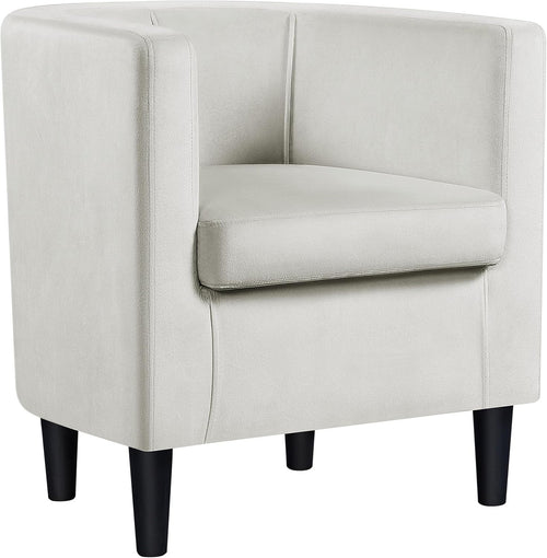 Modern Velvet Tub Armchair Beige Upholstered Sofa Chair Lounge Seat