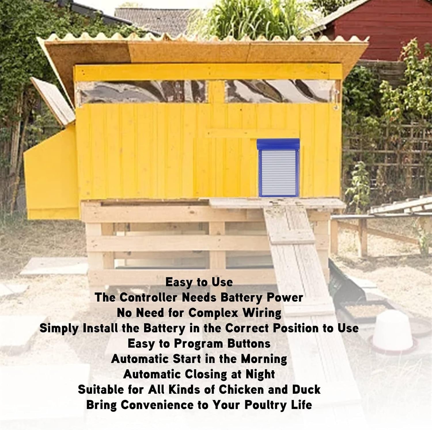 Automatic Chicken Coop Door Timer Battery Powered 14.6x9.7in