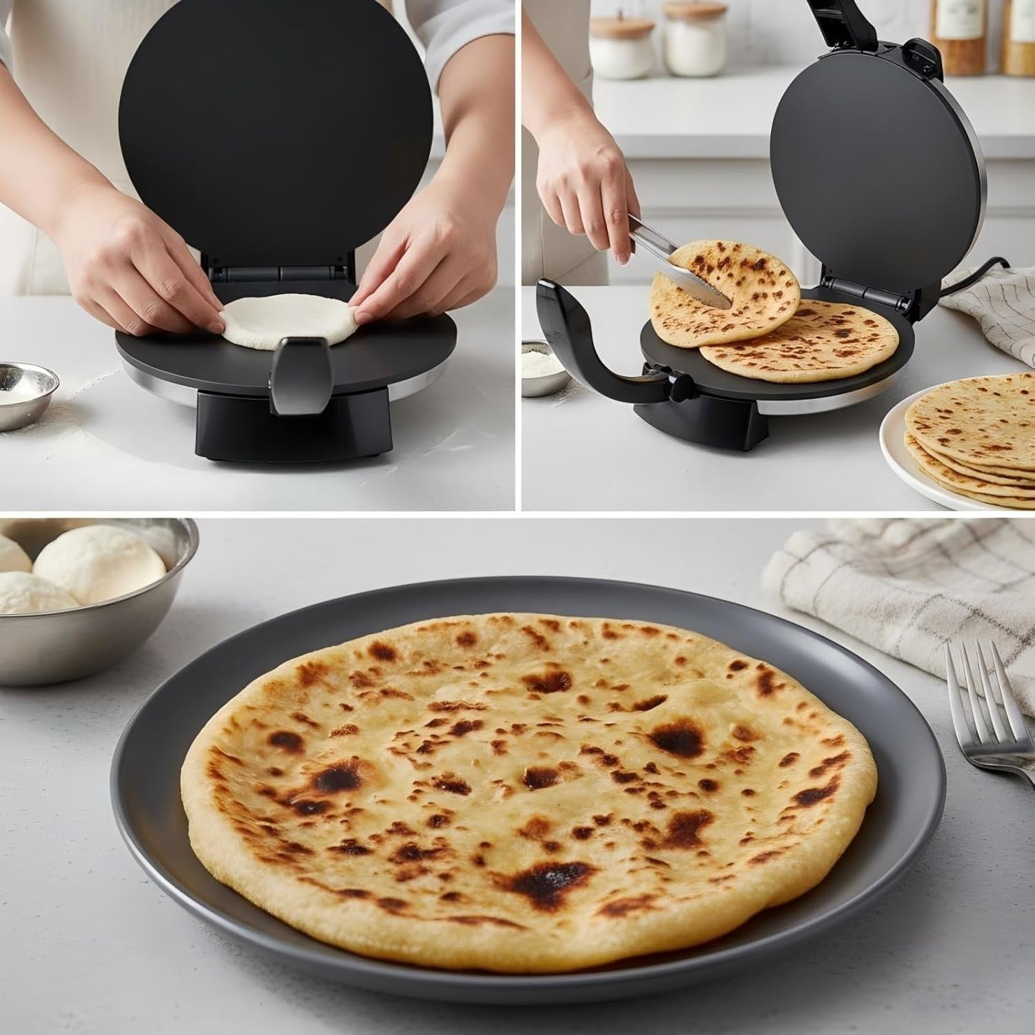 2000W 12" Electric Pancake & Roti Maker | Non-Stick Double-Sided