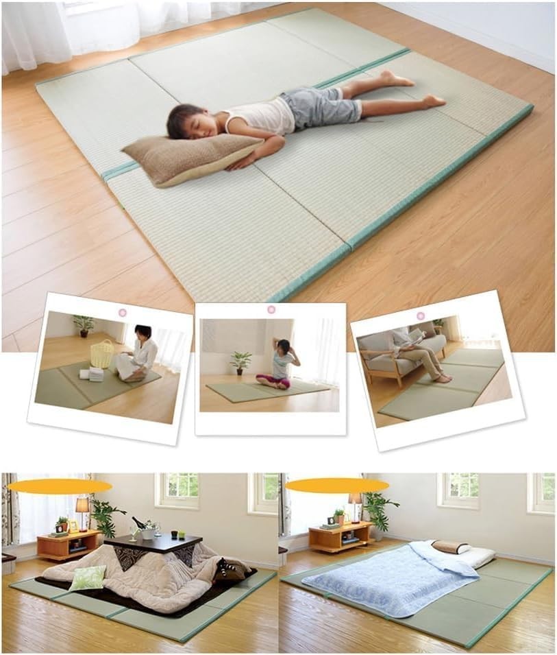 Japanese Tatami Foldable Mattress 3-Fold Firm Futon Mat Meditation Yoga Bed