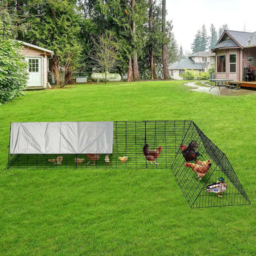 Large Metal Chicken Coop Run Portable Tractor Waterproof Cover