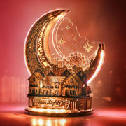 LED Moon City 3D Wooden Puzzle DIY Night Light Home Decor Gift