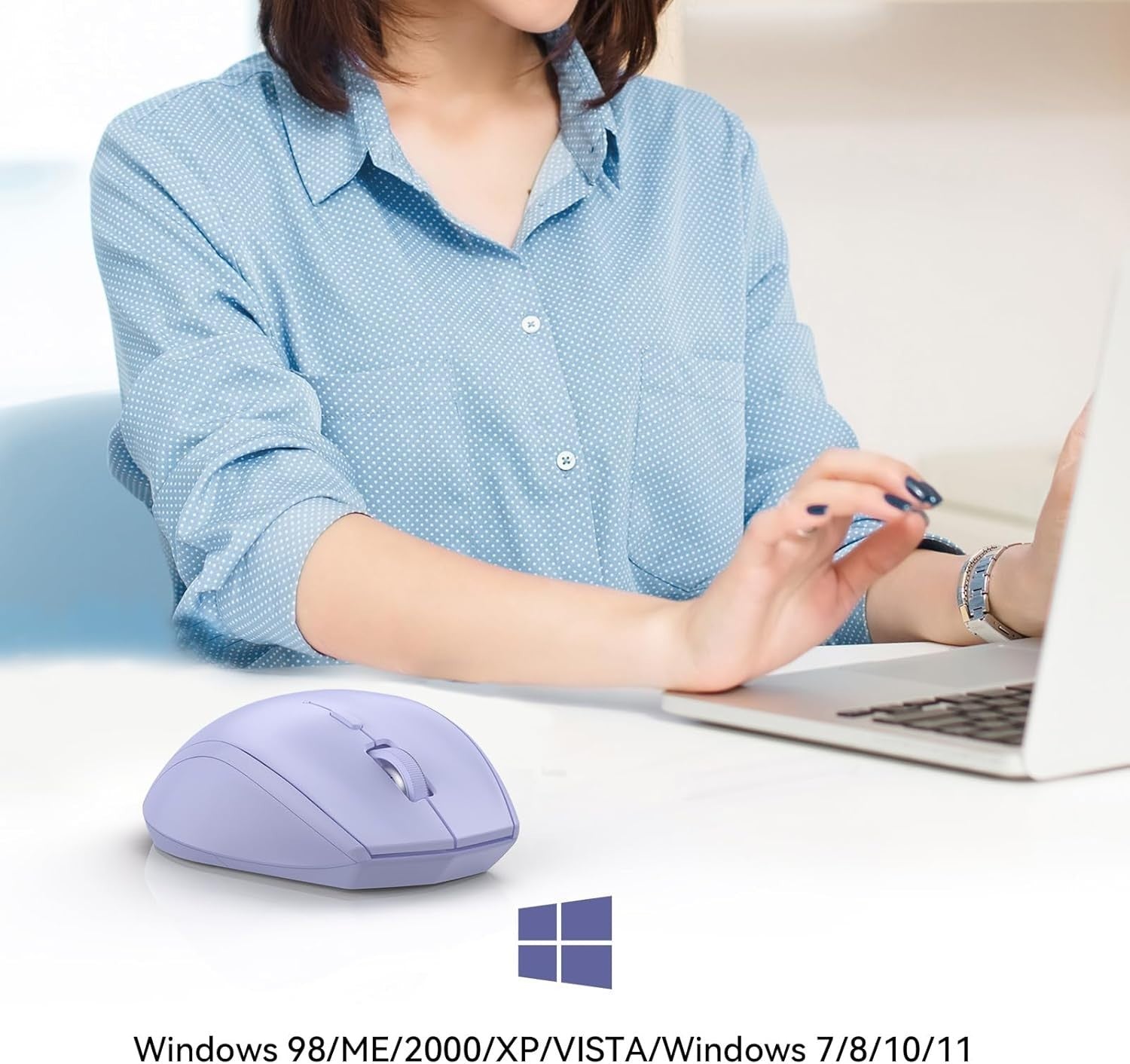 Silent Bluetooth Mouse 4800 DPI Ergonomic Cordless Laptop PC Office Travel