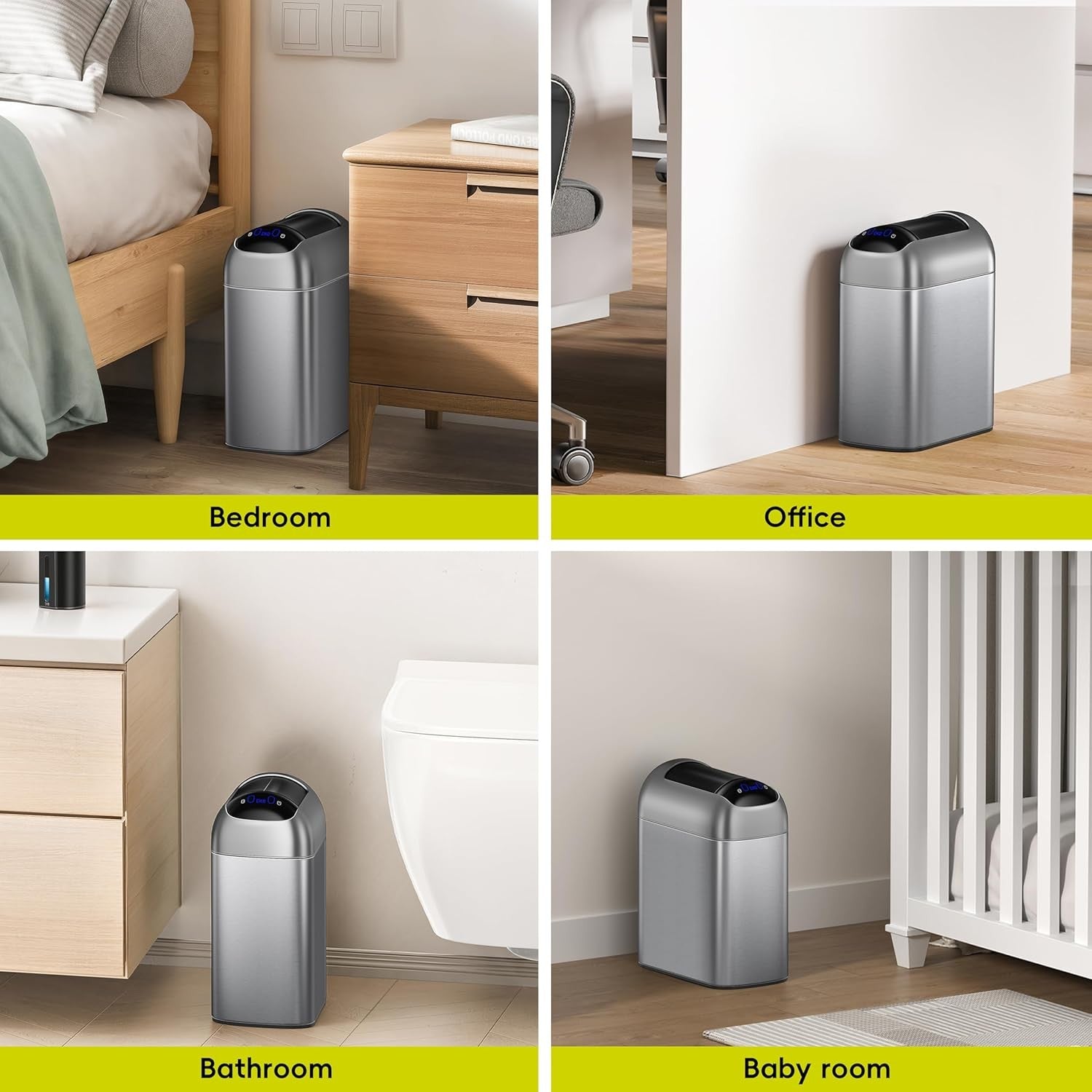 10L Touchless Sensor Trash Can Stainless Steel Slim Soft Close