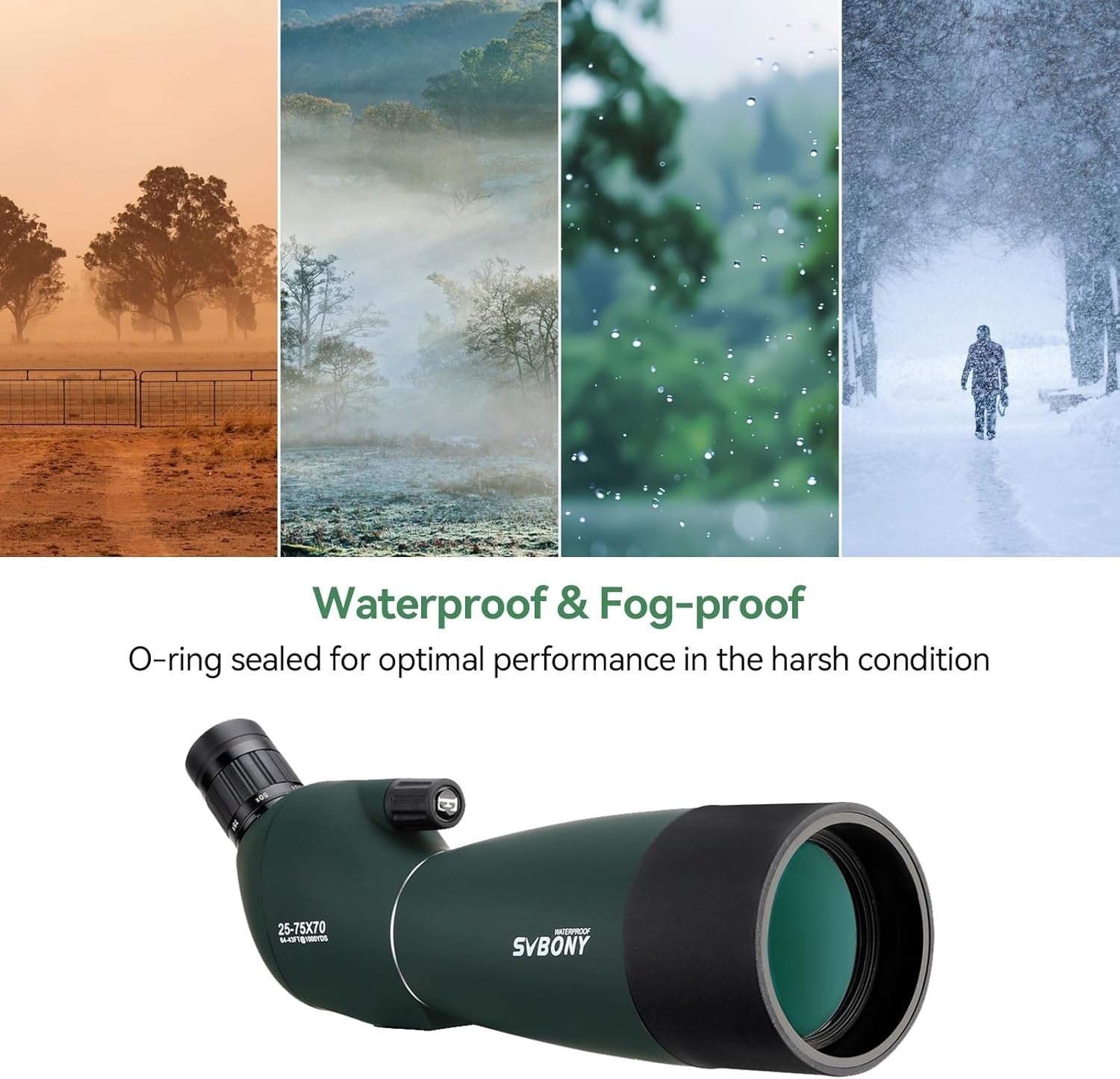 Spotting Scope 25-75x70 HD Zoom with Tripod & Phone Adapter for Bird Watching