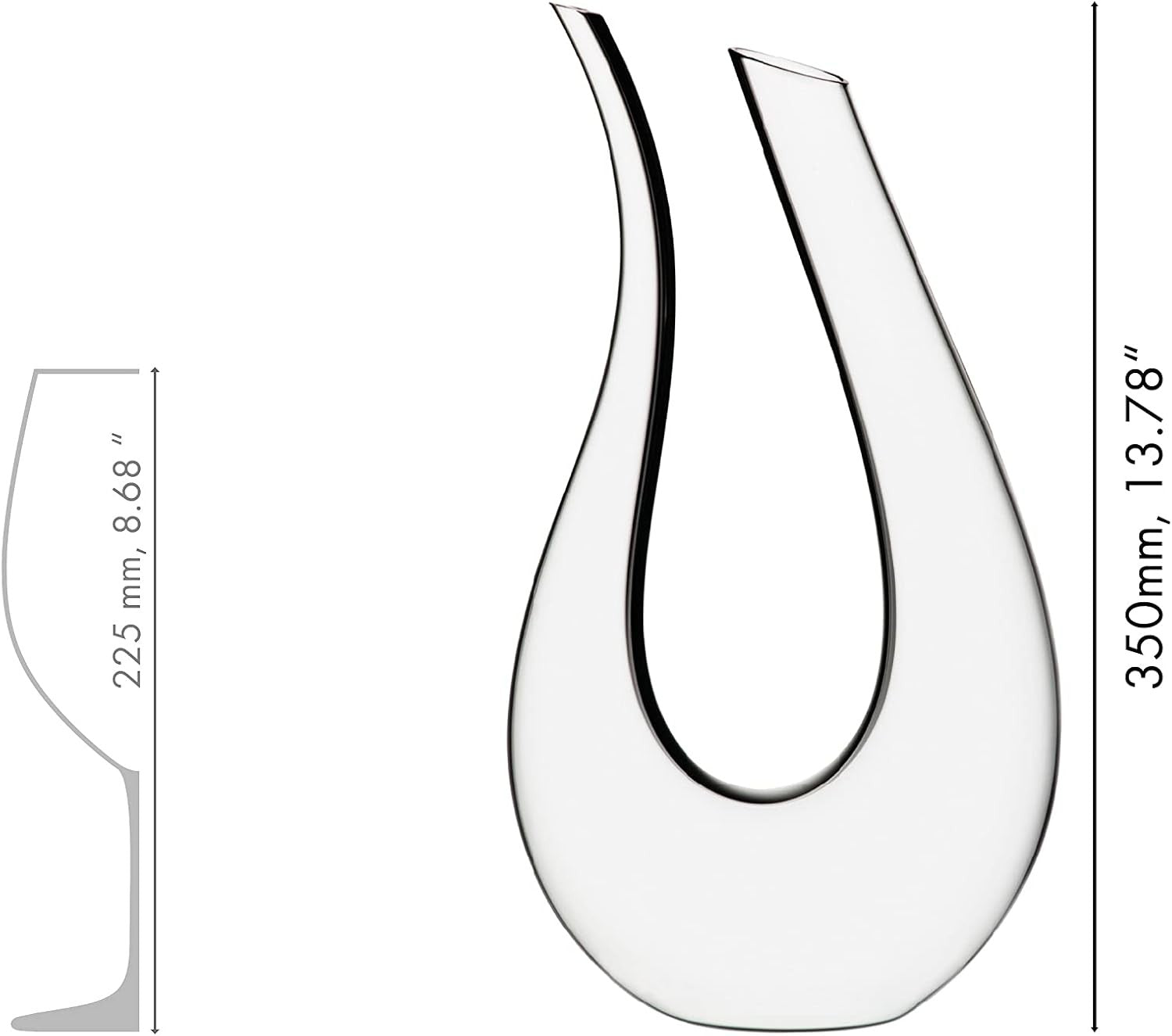 Luxury 1500ml Crystal Wine Decanter Hand-Blown U-Shaped Aerator Gift