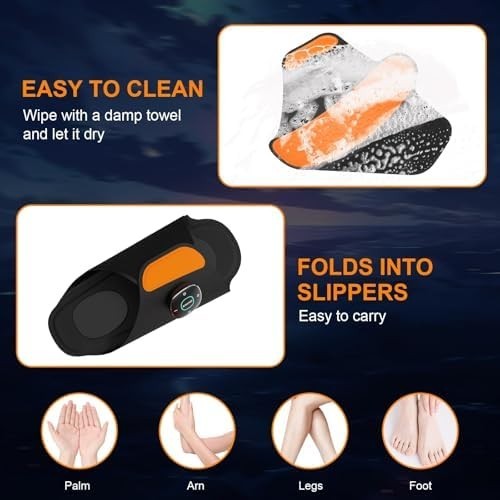 Wearable EMS Foot Massager Shoes, 7 Modes & 15 Intensity Levels, Pain Relief