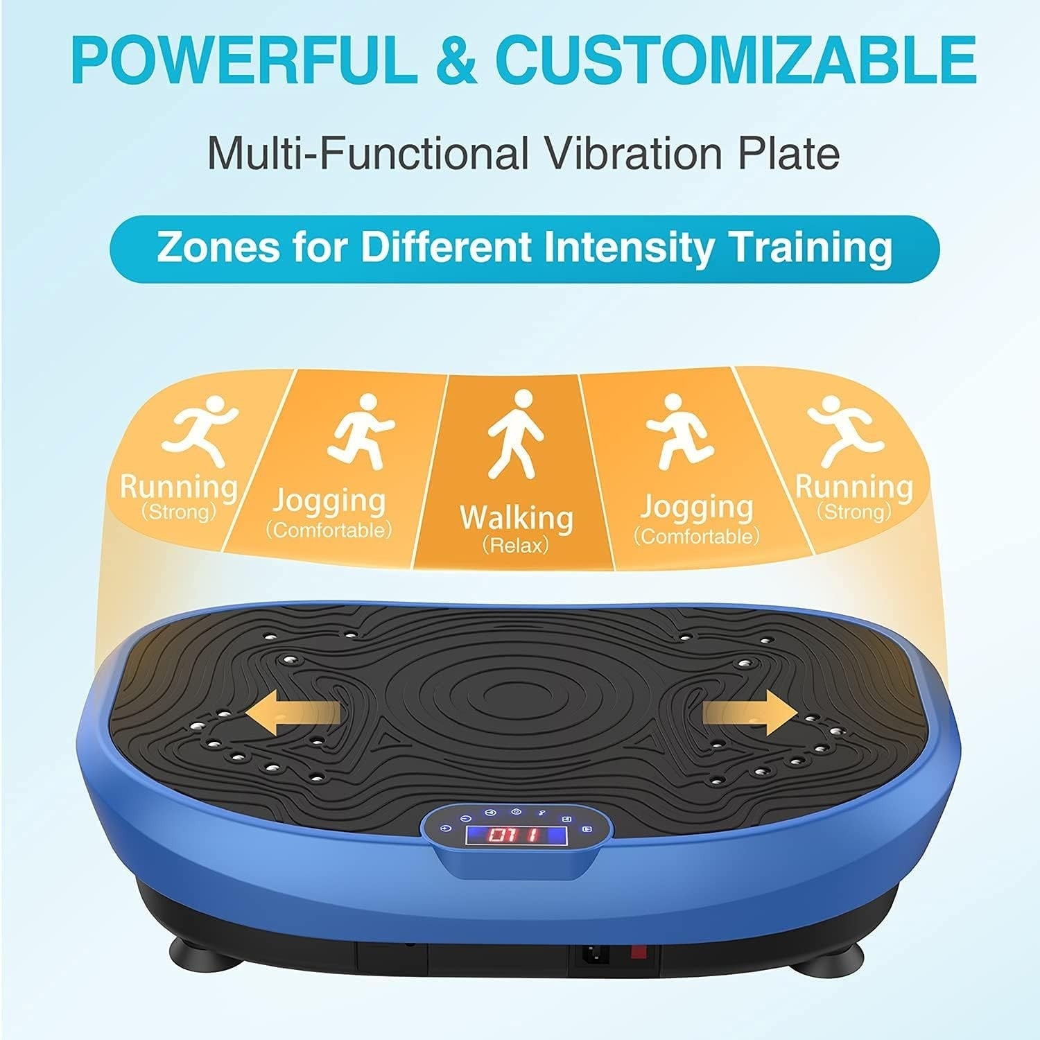 Blue Vibration Plate Exercise Machine Whole Body Workout 120 Levels