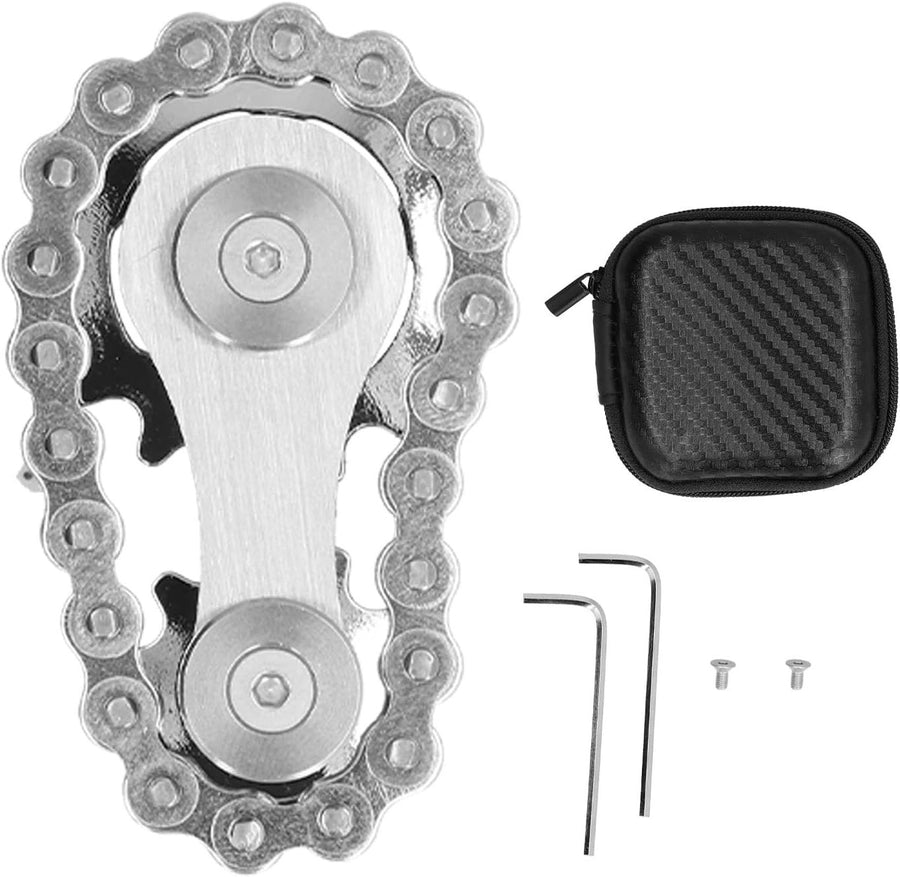 Silver Stainless Steel Gear Fidget Toy Spinner ADHD Stress Relief