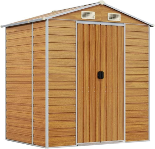 6.5x4.3FT Metal Garden Shed Outdoor Storage with Sloped Roof & 4 Air Vents