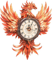 3D Wooden Phoenix Wall Clock Puzzle - Mechanical Art, Home Decor