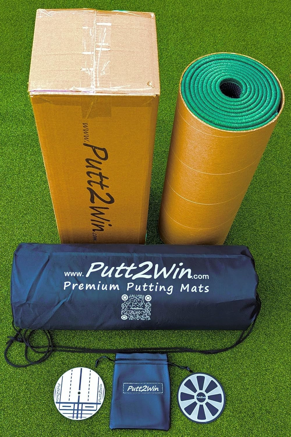 Indoor Golf Putting Mat Trainer Practice Green Alignment Mirror 6.5ft