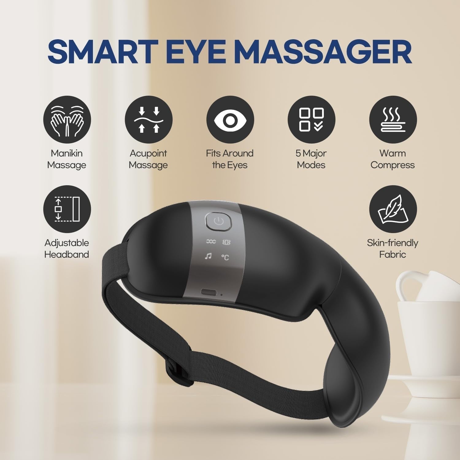 Heated Eye Massager Bluetooth Air Pressure Sleep & Dry Eye Relief