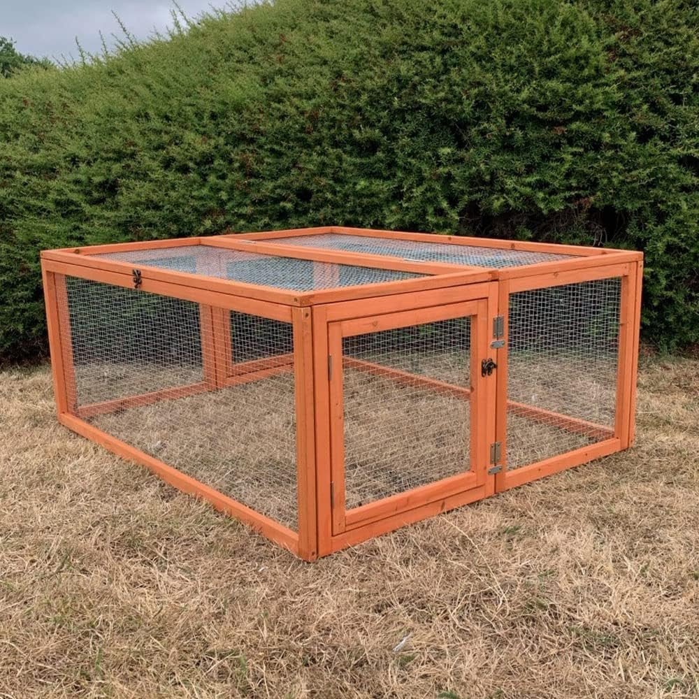 48in Rabbit Run Outdoor Wooden Exercise Pen Secure Top Access