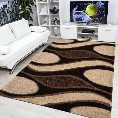Brown Beige Shaggy Door Mat Rug 60x110cm Soft Non Slip Runner Hallway