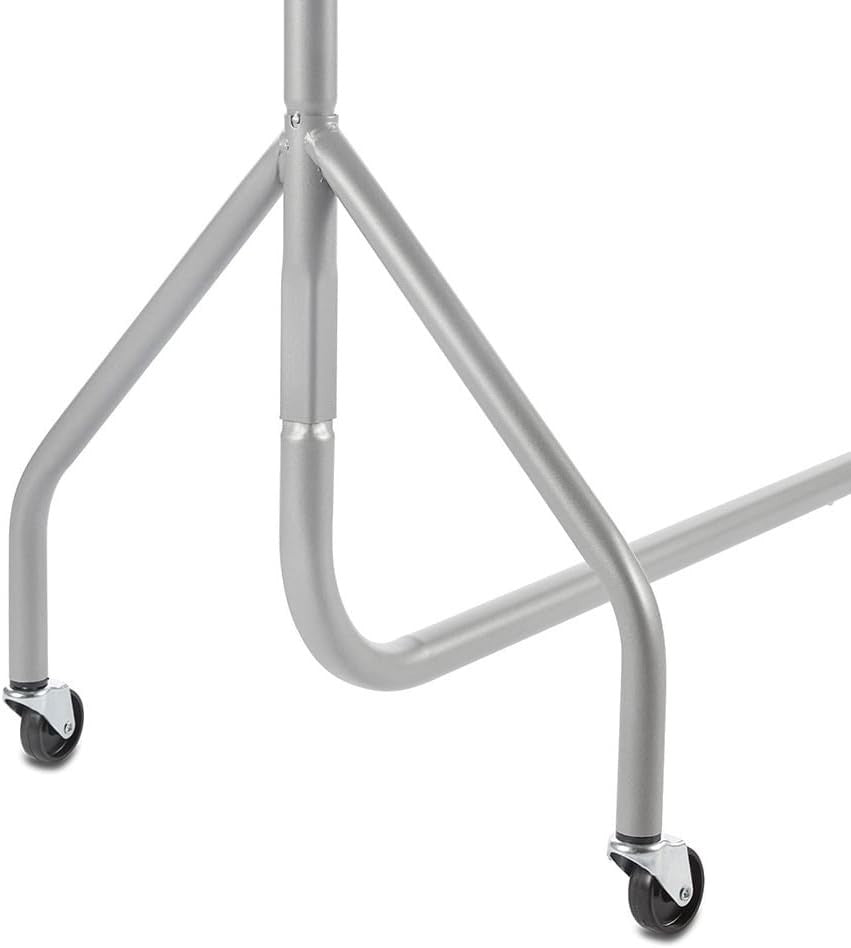 Heavy Duty Clothes Rail 5ft Steel Silver, 100kg Load, Free Standing with Wheels