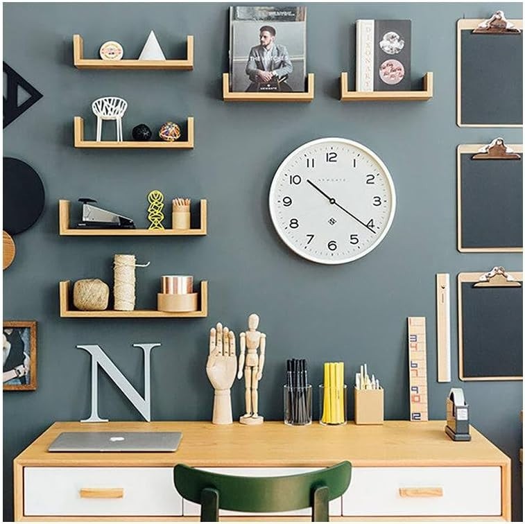 Silent Modern Wall Clock White 37cm Minimalist Decor Kitchen Home
