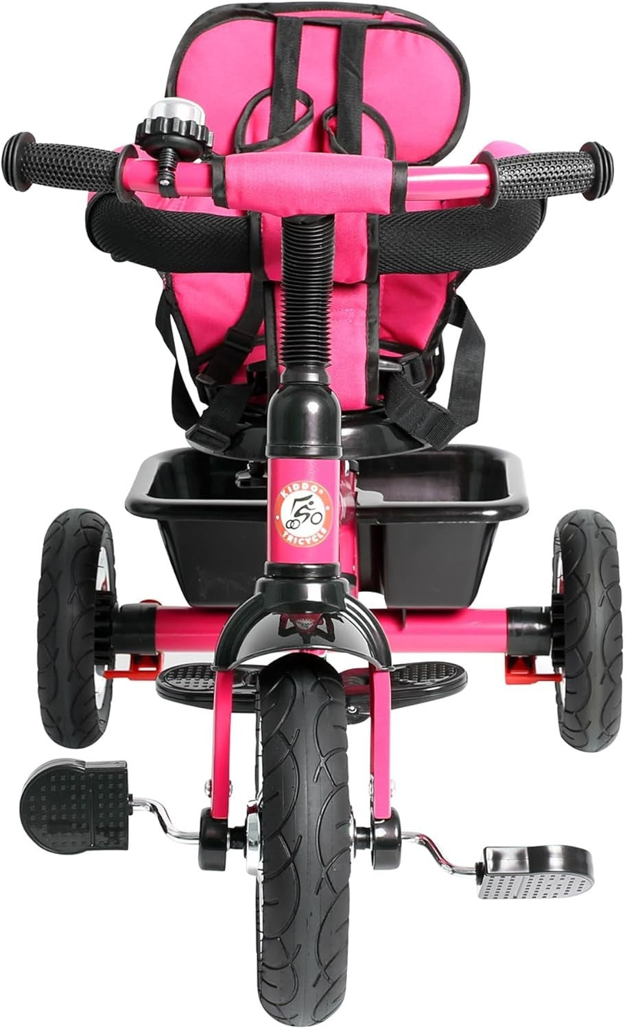 4 in 1 Kids Trike Rotating Seat Sun Canopy Parent Handle Pink