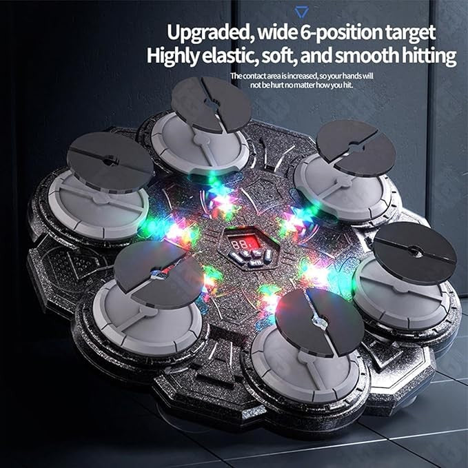 9 Speed Music Punching Wall Pad LED Interactive Home Boxing Fitness Trainer