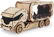 3D Wooden Piggy Bank Puzzle DIY Model Kit, Mechanical Truck, 156 Pieces