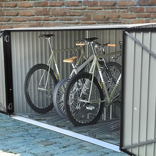 6.6x6.43FT Black Metal Garden Shed Lockable Tool & Bike Storage