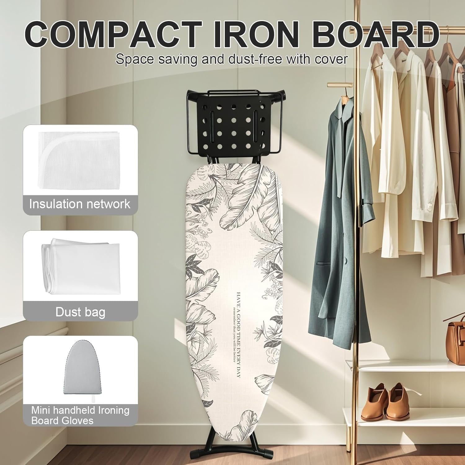 Adjustable Folding Ironing Board Height Adjustable Steel Frame Iron Holder