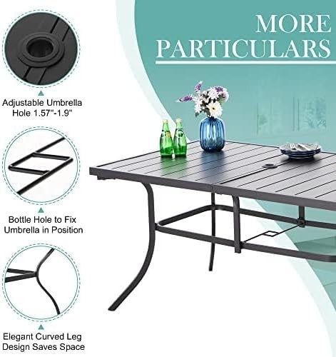 7pc Rattan Patio Dining Set Outdoor Table Chairs Cushions Garden Set