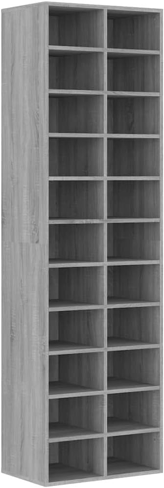 Space-Saving Wall-Mount Shoe Cabinet 22 Shelves Durable Engineered Wood