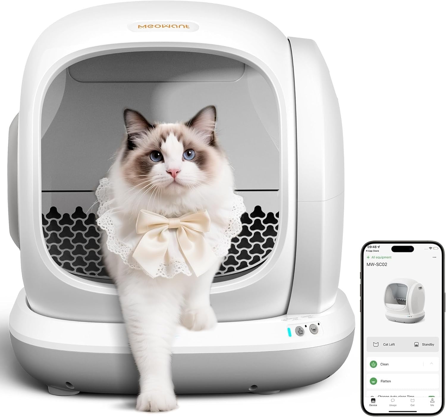 Self Cleaning Cat Litter Box App Control 75L XL Multi Cat Smart Tray